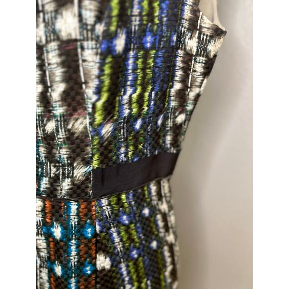 Etcetera sleevless silk and wool blend multi colored pleated dress size 10 - Picture 3 of 11
